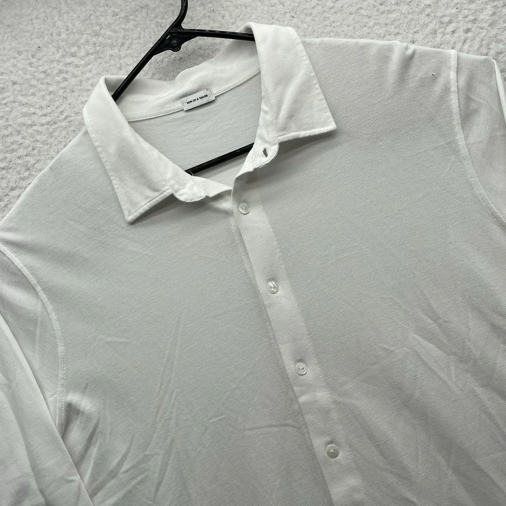 Son Of A Tailor Button Down Shirt Mens XLT Tall White Blue‎ Oxford Supima Cotton